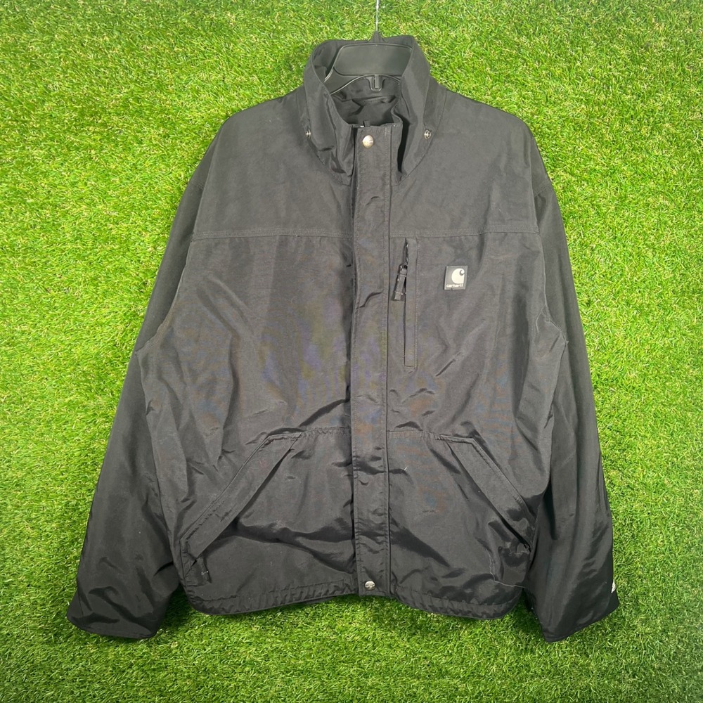 Carhartt J162 BLK Shoreline Jacket Mens Large Black Waterproof Breathable
